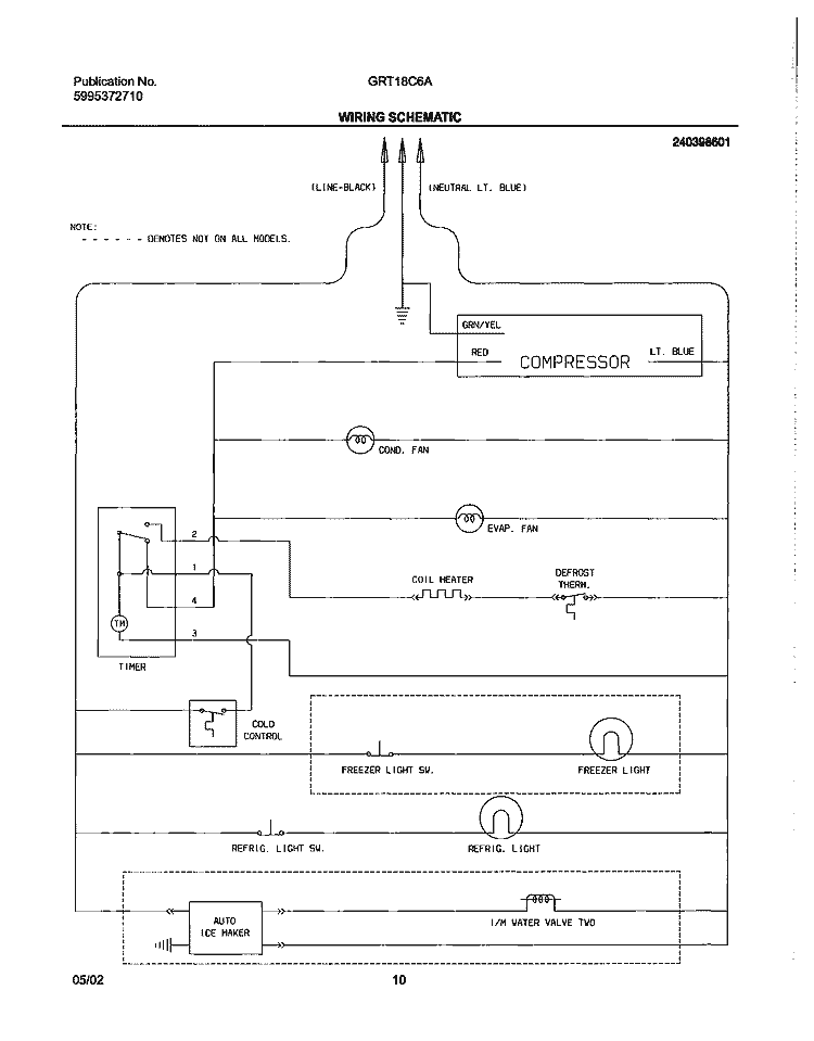 WIRING SCHEMATIC Diagram and Parts List for GRT18C6AW5  Gibson Refrigerator