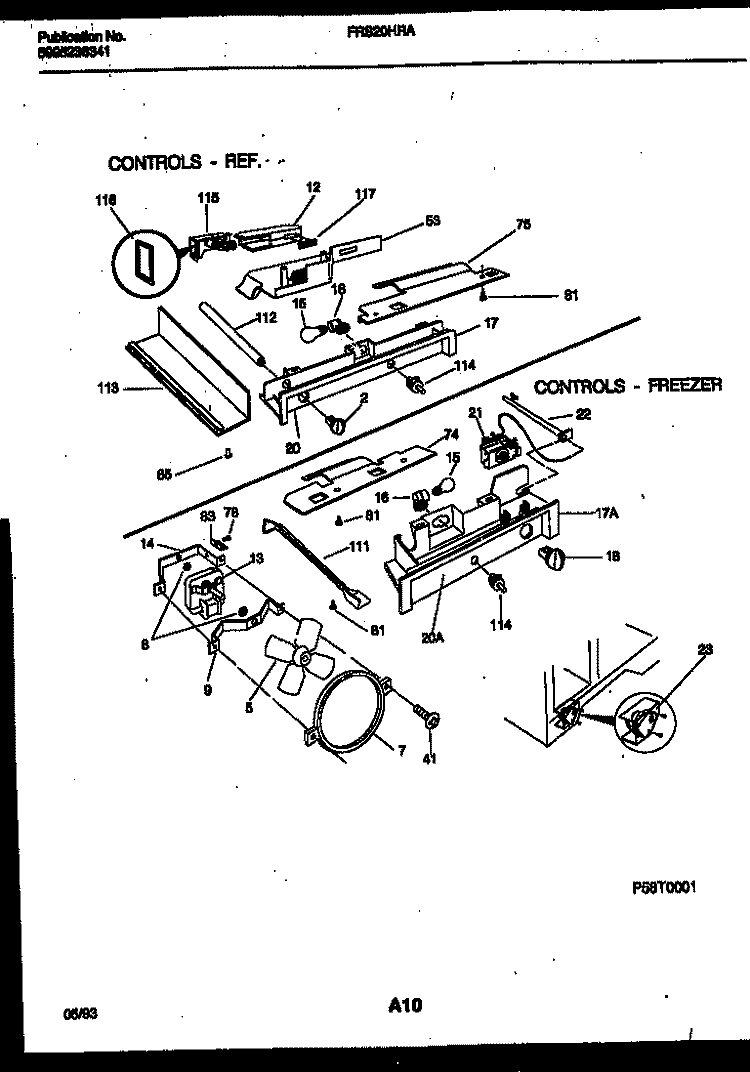 REFRIGERATOR CONTROL ASSEMBLY, DAMP Diagram and Parts List for FRS20HRAD2  Frigidaire Refrigerator