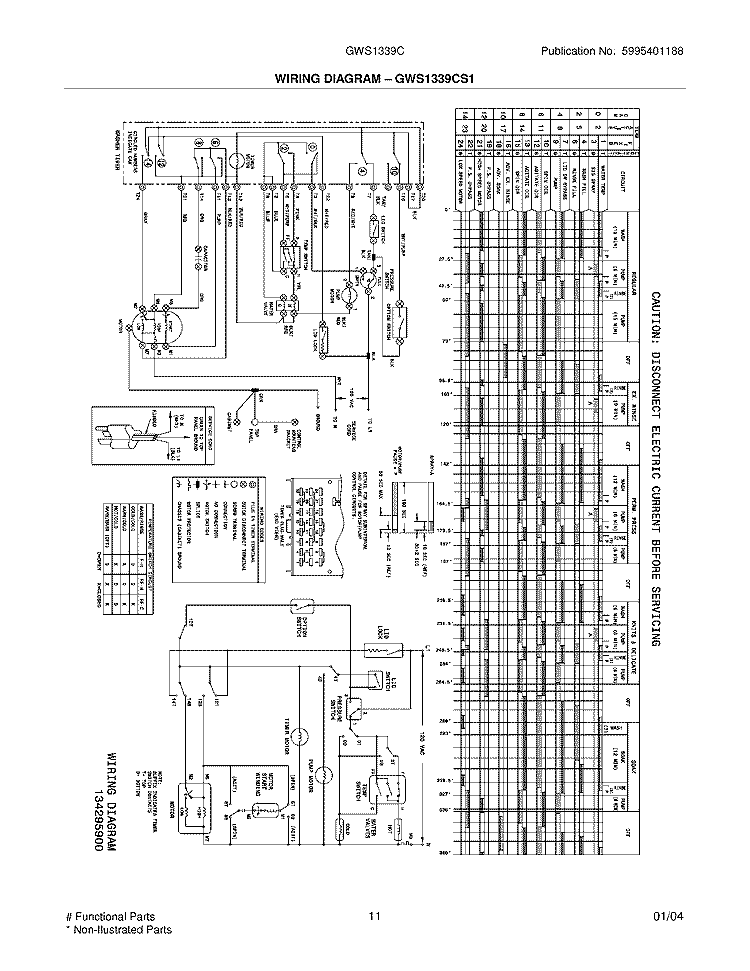 WIRING DIAGRAM Diagram and Parts List for GWS1339CS1  Gibson Washer