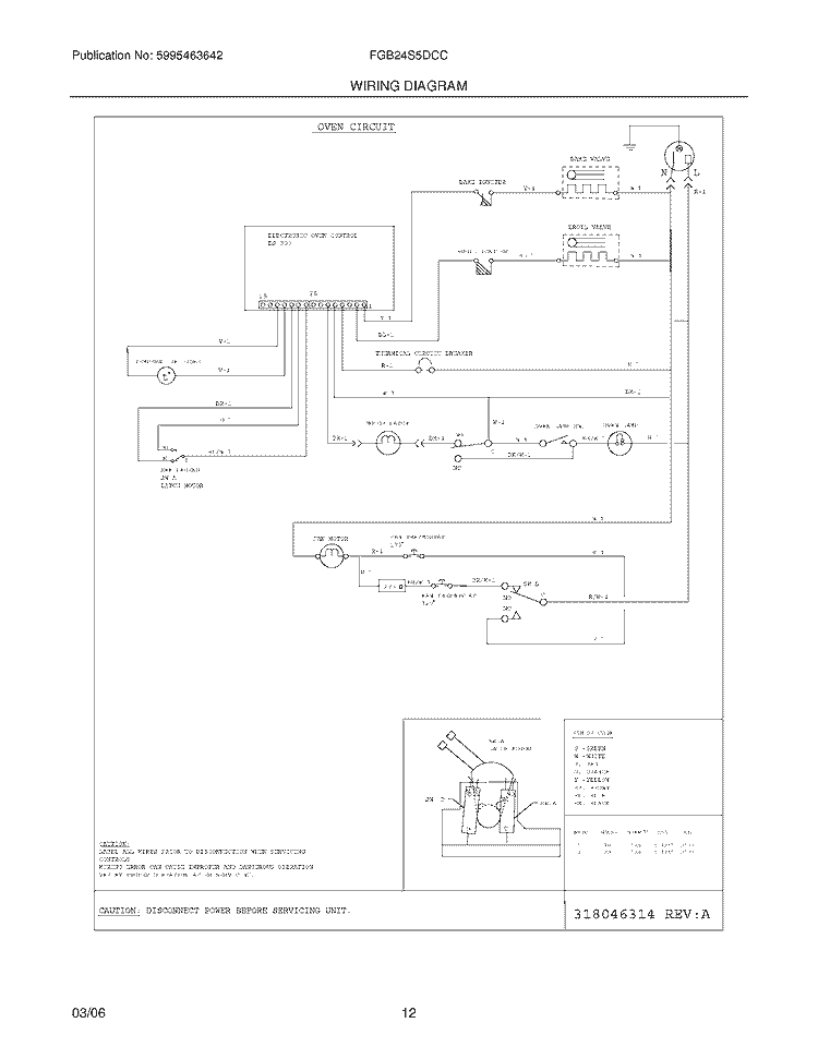 WIRING DIAGRAM Diagram and Parts List for FGB24S5DCC  Frigidaire Wall Oven