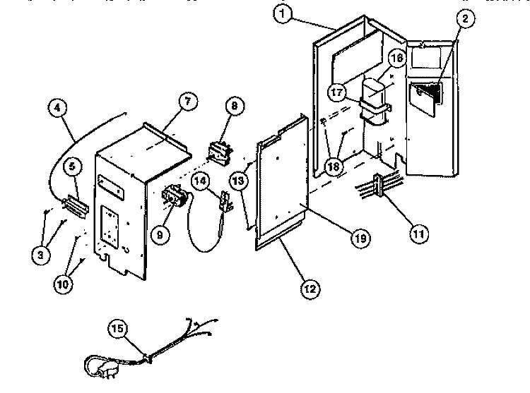 CONTROL PARTS Diagram and Parts List for FAS147P1A1  Frigidaire Air Conditioner