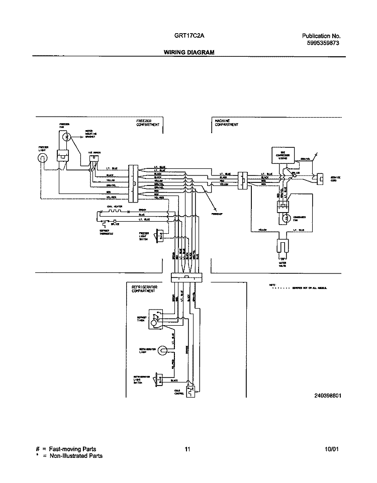 WIRING DIAGRAM Diagram and Parts List for GRT17C2AW0  Gibson Refrigerator