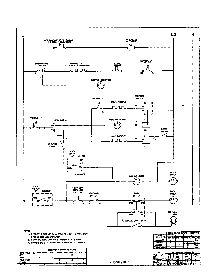 WIRING DIAGRAM Diagram and Parts List for 31-4592-00-03  Tappan Range