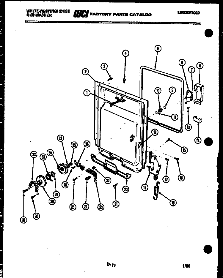 AIR HANDLING PARTS Diagram and Parts List for AC051L7Z1  Frigidaire Air Conditioner