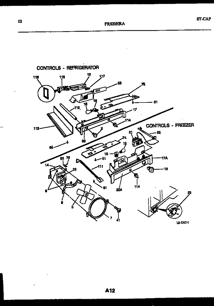 REFRIGERATOR CONTROL ASSEMBLY, DAMP Diagram and Parts List for FRS20HRAD0  Frigidaire Refrigerator