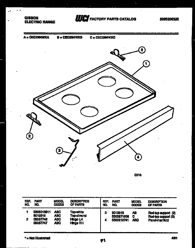 CABINET PARTS Diagram and Parts List for RS19F3WX1A  Gibson Refrigerator