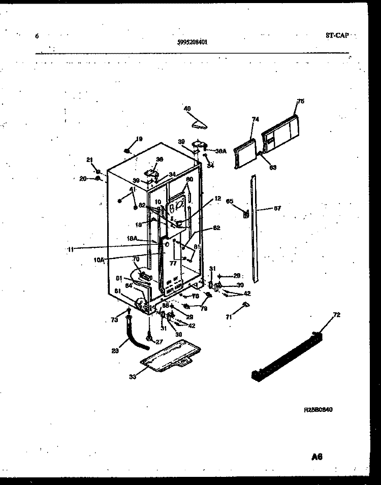 CABINET PARTS Diagram and Parts List for RS192MCW1  Frigidaire Refrigerator