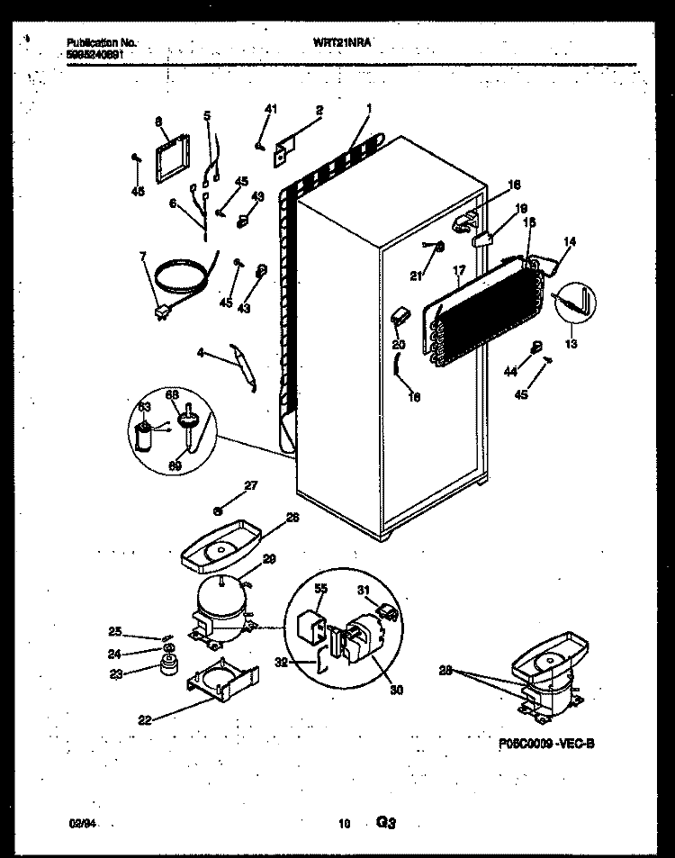 SYSTEM AND AUTOMATIC DEFROST PARTS Diagram and Parts List for WRT21NRAW0  Frigidaire Refrigerator