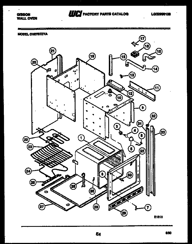 BODY PARTS Diagram and Parts List for OH27S7ZYA  Gibson Wall Oven