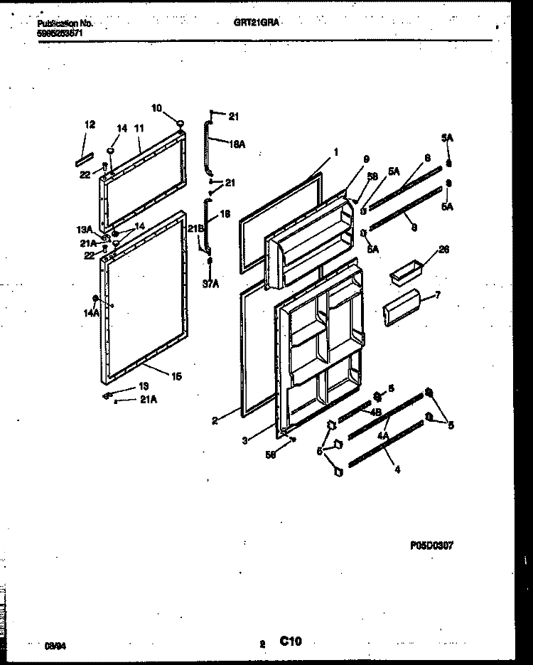 DOOR PARTS Diagram and Parts List for GRT21GRAD0  Gibson Refrigerator
