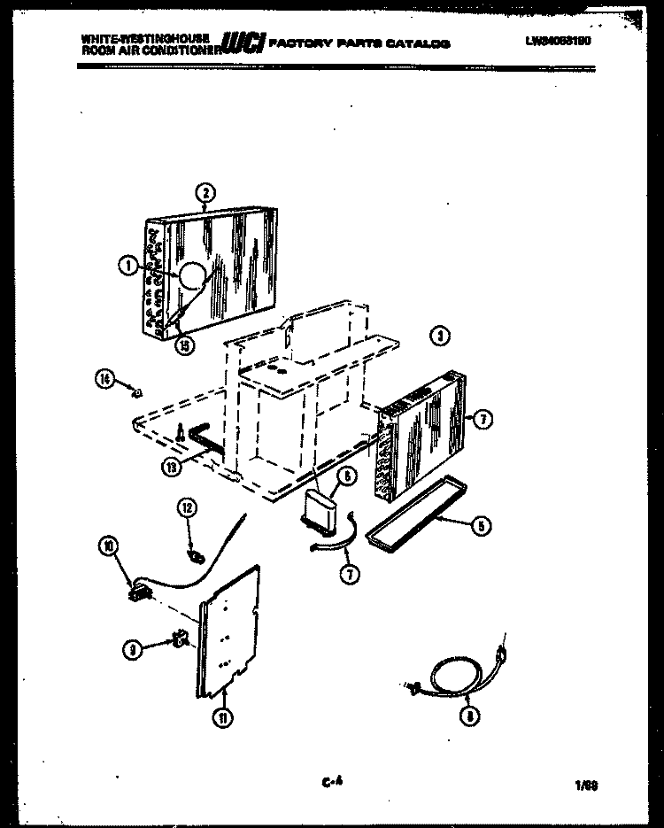 ELECTRICAL PARTS Diagram and Parts List for AL113L1A1  Frigidaire Air Conditioner