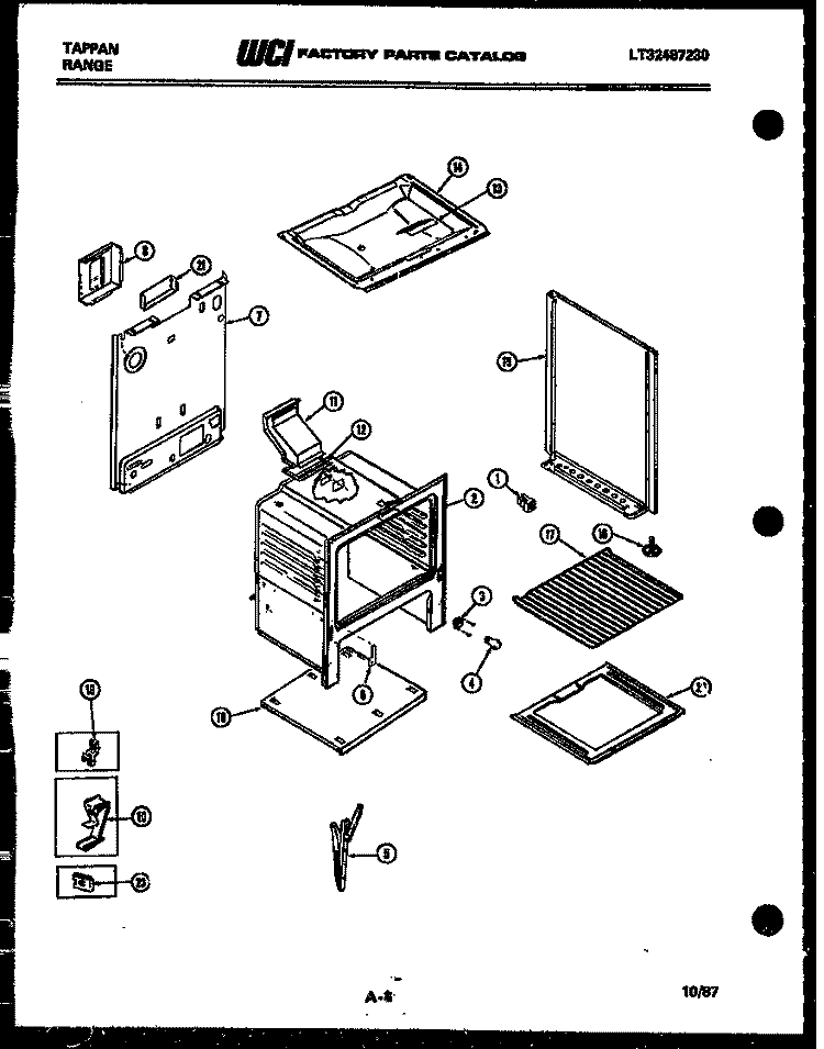 BODY PARTS Diagram and Parts List for 30-3347-00-01  Tappan Range