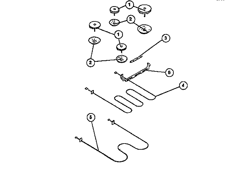 BURNER Diagram and Parts List for R2000LL1  Frigidaire Wall Oven