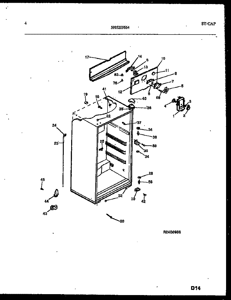 CABINET PARTS Diagram and Parts List for ATN152HK0  Frigidaire Refrigerator