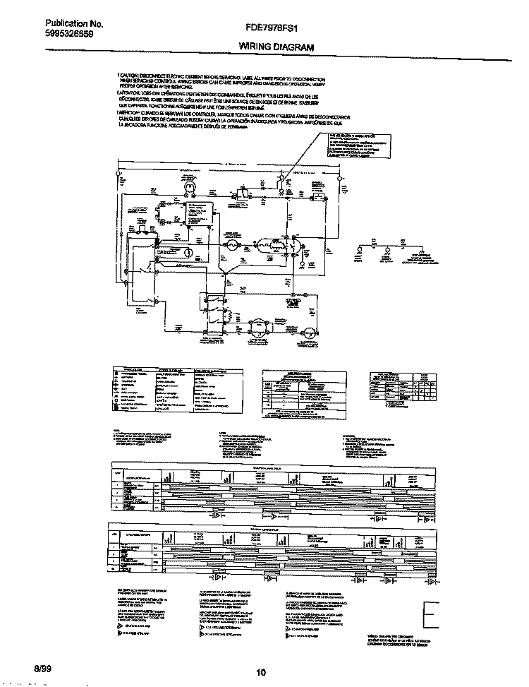 131826200 WIRING DIAGRAM Diagram and Parts List for FDE7976FS1  Frigidaire Dryer