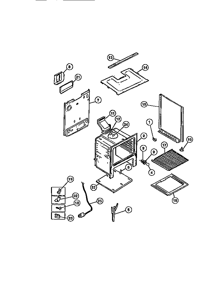 BODY Diagram and Parts List for CGC4C6DXC  Gibson Range