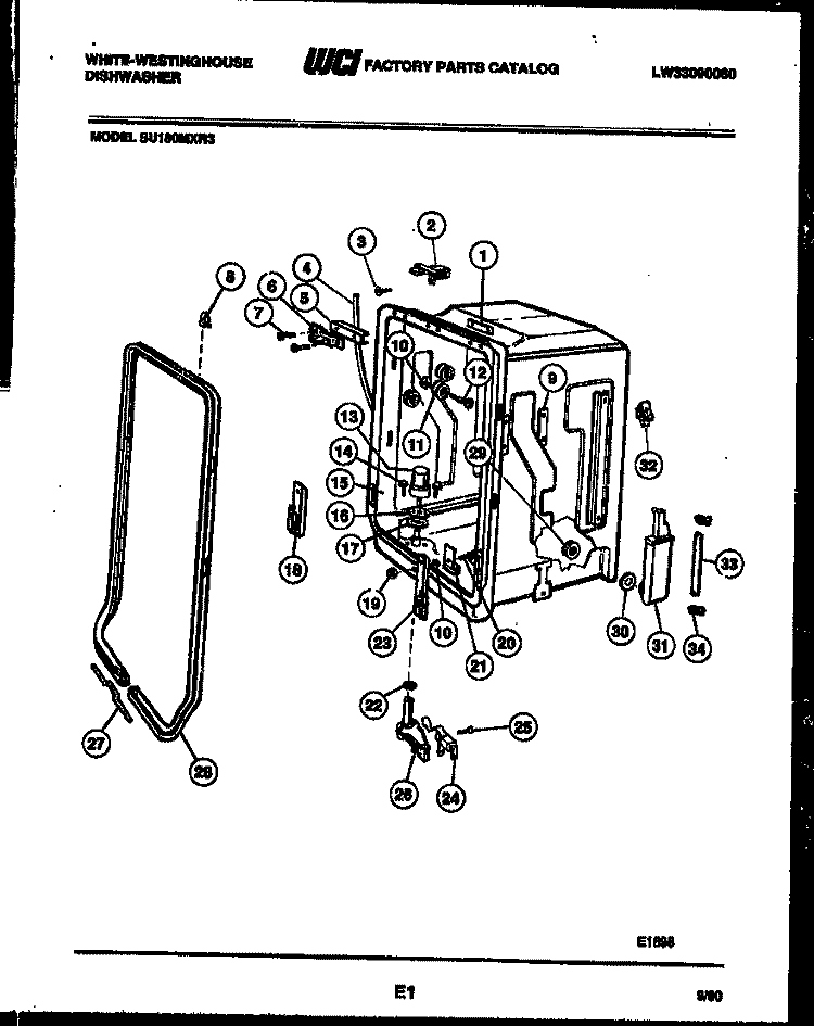 BROILER DRAWER PARTS Diagram and Parts List for GF201KXD2  Frigidaire Range