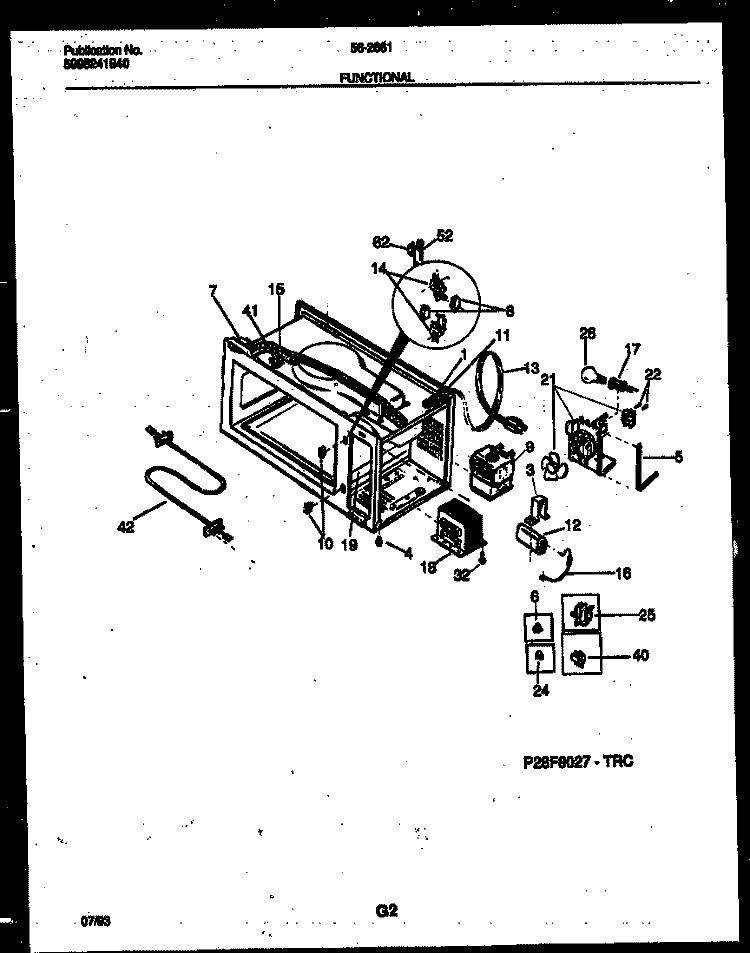 FUNCTIONAL PARTS Diagram and Parts List for 56-2661-10-05  Tappan Microwave