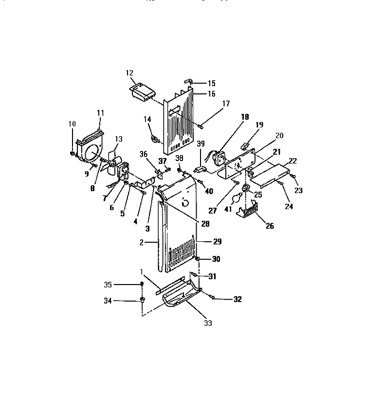 INTERIOR FREEZER COMPARTMENT Diagram and Parts List for FPE26VWCL0  Frigidaire Refrigerator