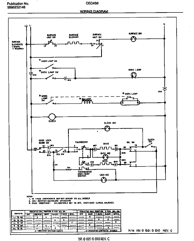 WIRING DIAGRAM Diagram and Parts List for CEC4S6WXE  Gibson Range
