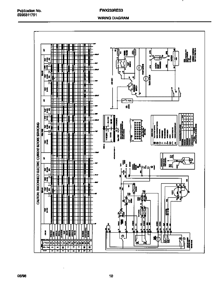 WIRING DIAGRAM Diagram and Parts List for FWX233RES3  Frigidaire Washer
