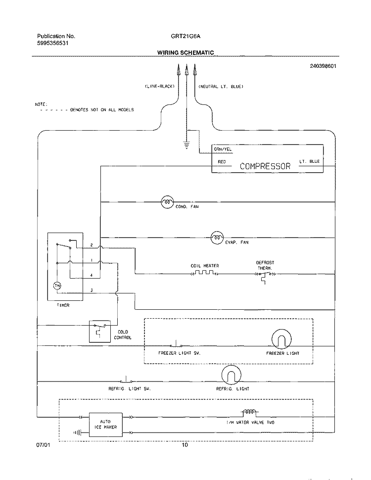 WIRING SCHEMATIC Diagram and Parts List for GRT21G6AQ1  Gibson Refrigerator