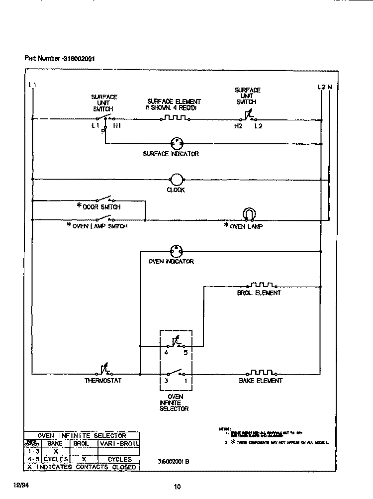 WIRING DIAGRAM Diagram and Parts List for WEF322BADA  Frigidaire Range