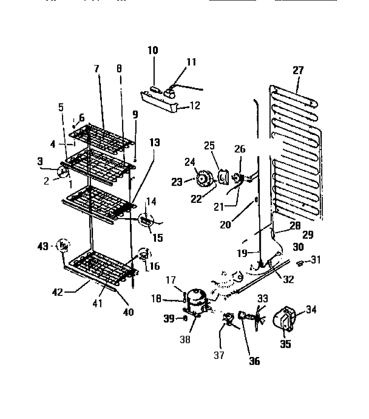 SYSTEMS Diagram and Parts List for FU161JRW1  Frigidaire Freezer