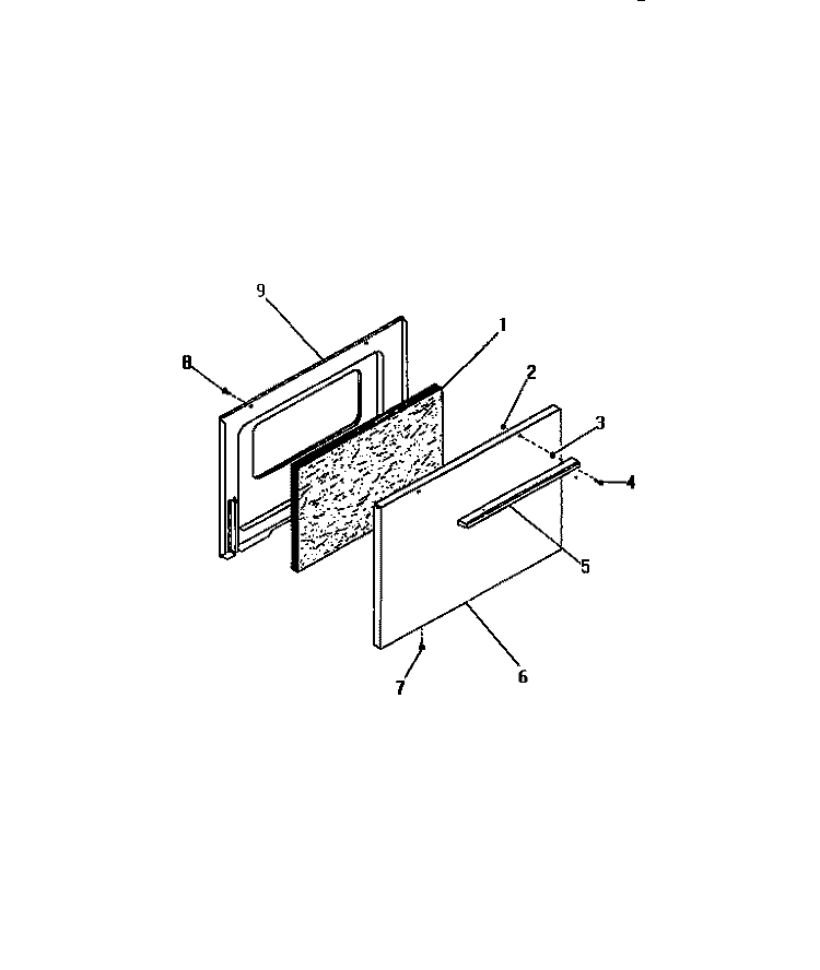 DOOR Diagram and Parts List for R24CL0  Frigidaire Range