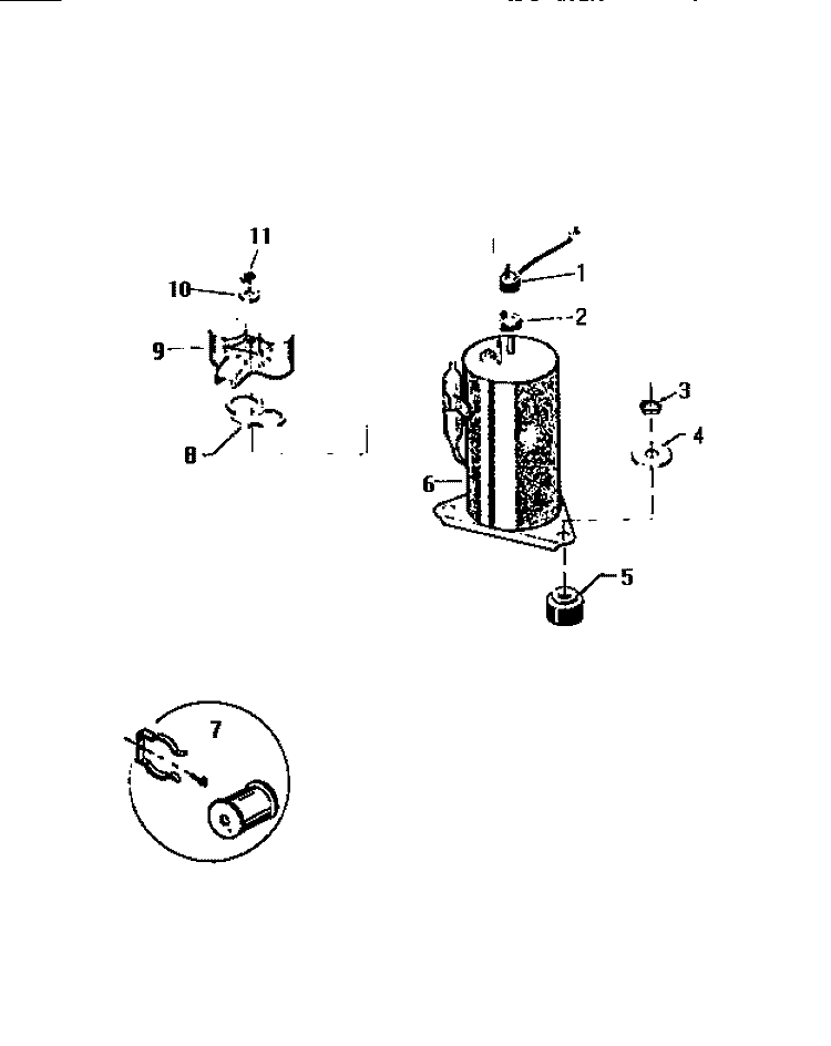 COMPRESSOR Diagram and Parts List for AL113J1A1  Frigidaire Air Conditioner
