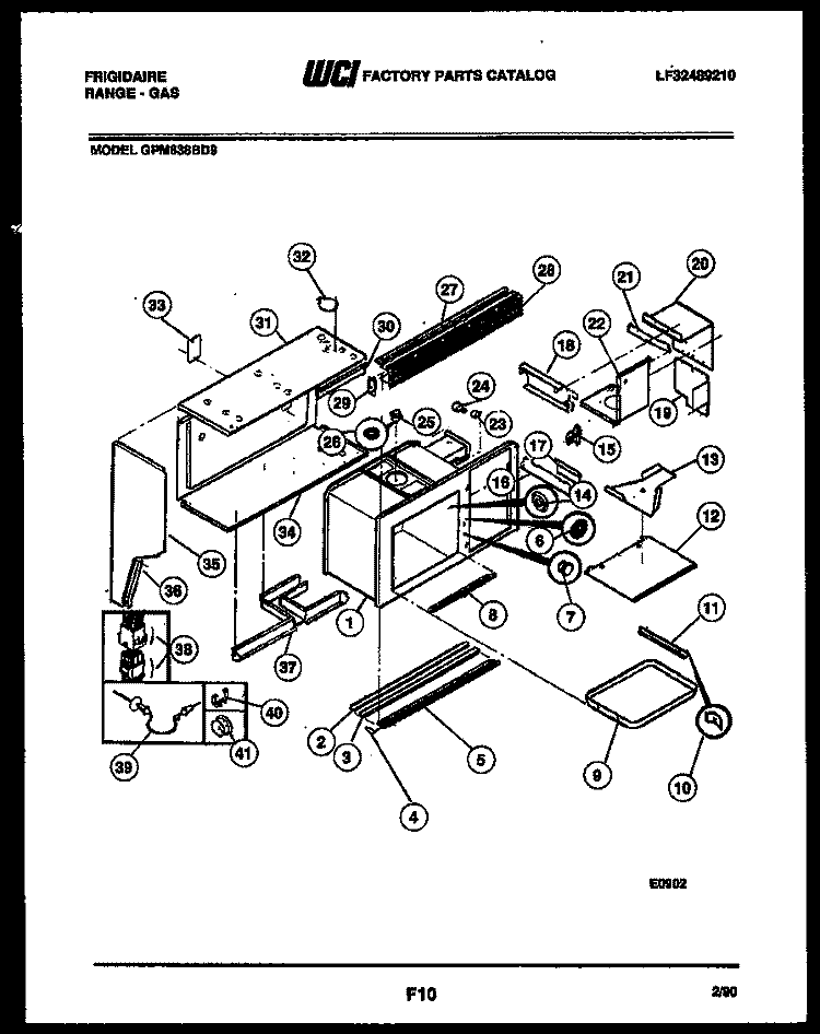 UPPER BODY PARTS Diagram and Parts List for GPM638BDL9  Frigidaire Range