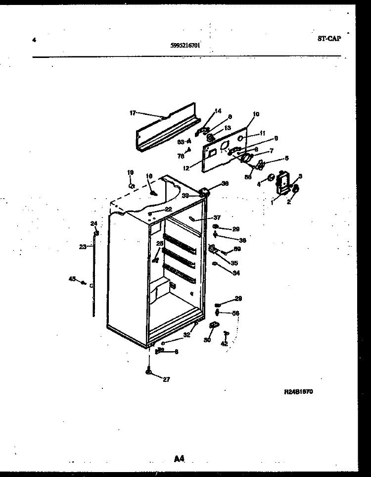 CABINET PARTS Diagram and Parts List for ATG150NCD1  Frigidaire Refrigerator