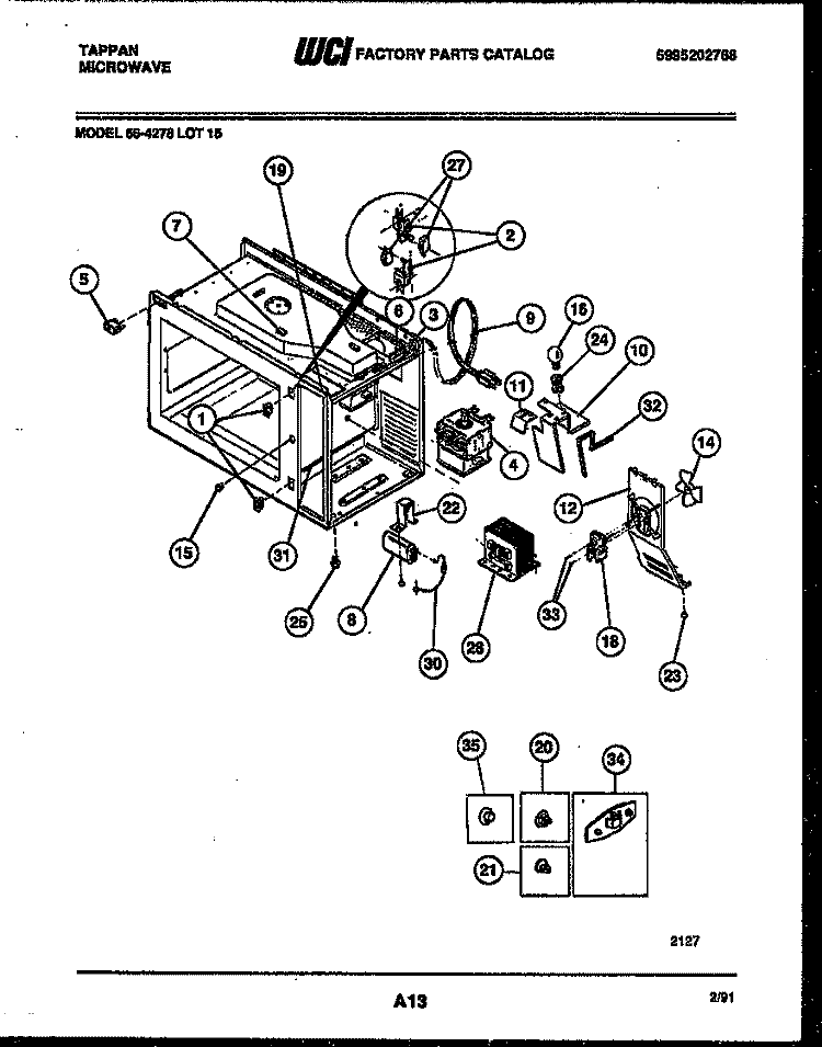 FUNCTIONAL PARTS Diagram and Parts List for 56-4278-10-15  Tappan Microwave