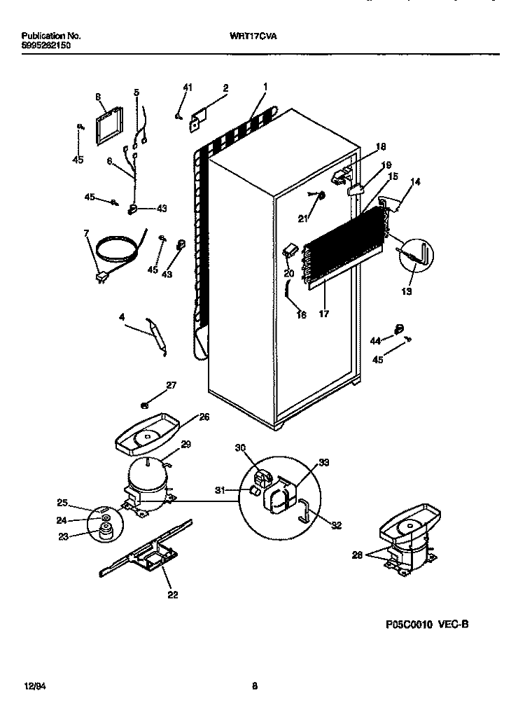 COOLING SYSTEM Diagram and Parts List for WRT17CVAW2  Frigidaire Refrigerator