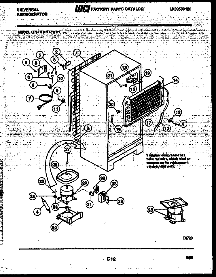 SYSTEM AND AUTOMATIC DEFROST PARTS Diagram and Parts List for GTL175WH1-45  Tappan Refrigerator