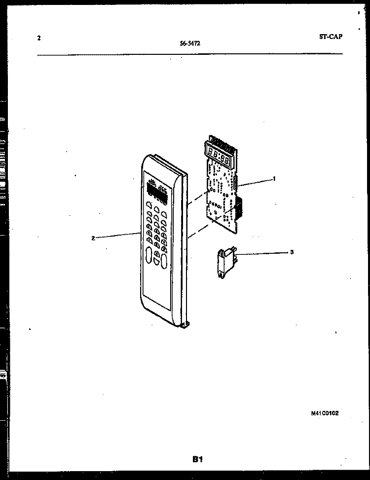 CONTROL PANEL Diagram and Parts List for 56-5472-10-01  Tappan Microwave