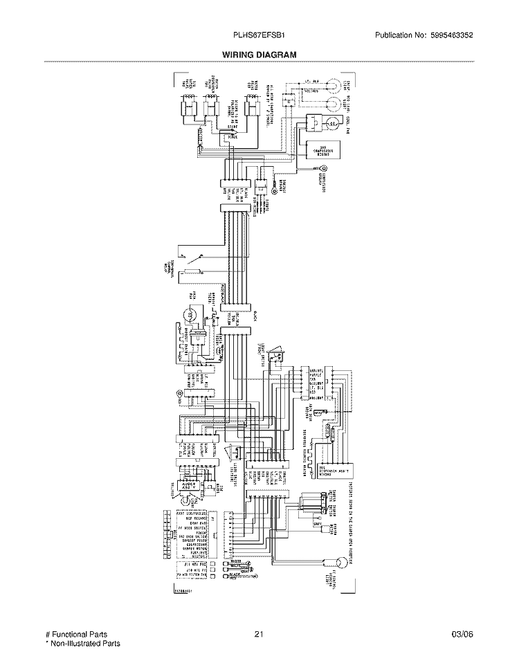 WIRING DIAGRAM Diagram and Parts List for PLHS67EFSB1  Frigidaire Refrigerator