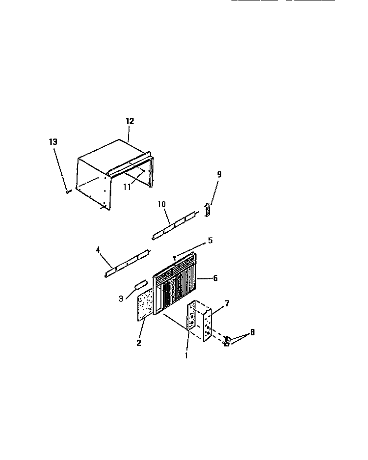 CABINET, FRONT, WRAPPER Diagram and Parts List for SH310C1QA  Kelvinator Air Conditioner