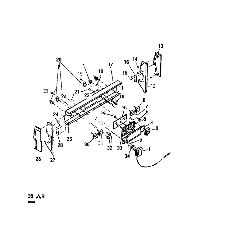 BACKGUARD Diagram and Parts List for KF460GDH2  Frigidaire Range
