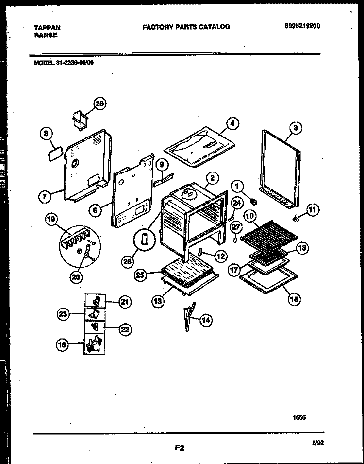 BODY PARTS Diagram and Parts List for 31-2239-00-06  Tappan Range