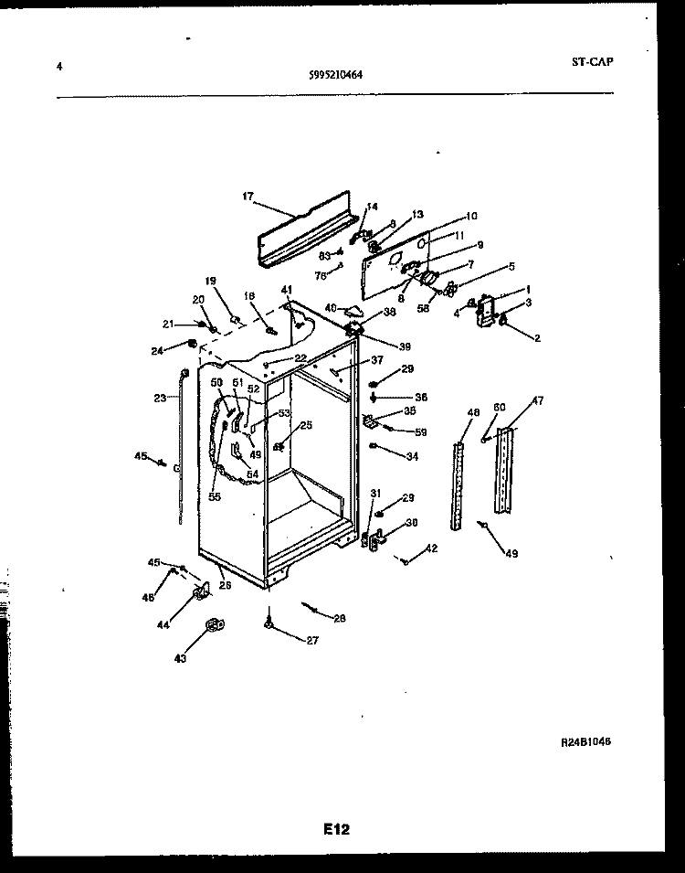 CABINET PARTS Diagram and Parts List for FPCEB21TIRB1  Frigidaire Refrigerator