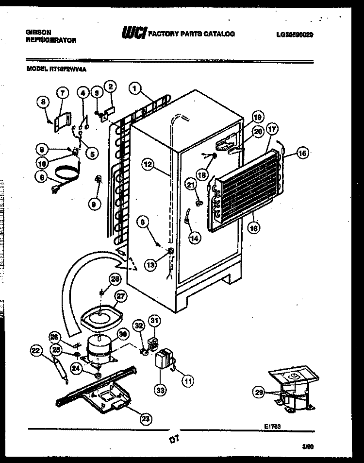 SYSTEM AND AUTOMATIC DEFROST PARTS Diagram and Parts List for RT15F2WV4A  Gibson Refrigerator