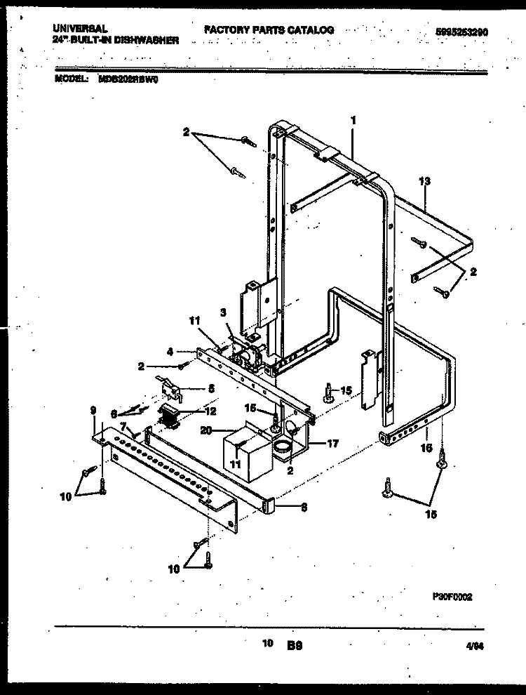 POWER DRY AND MOTOR PARTS Diagram and Parts List for MDB202RBD0  Kelvinator Dishwasher