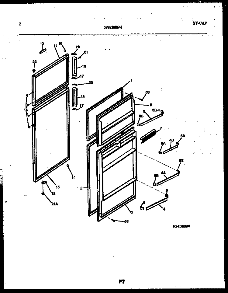 DOOR PARTS Diagram and Parts List for ATN130WK1-00  Tappan Refrigerator