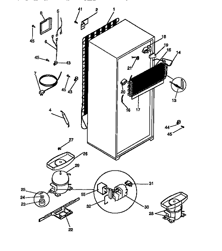 COOLING SYSTEM Diagram and Parts List for PRT154MCD5  Frigidaire Refrigerator