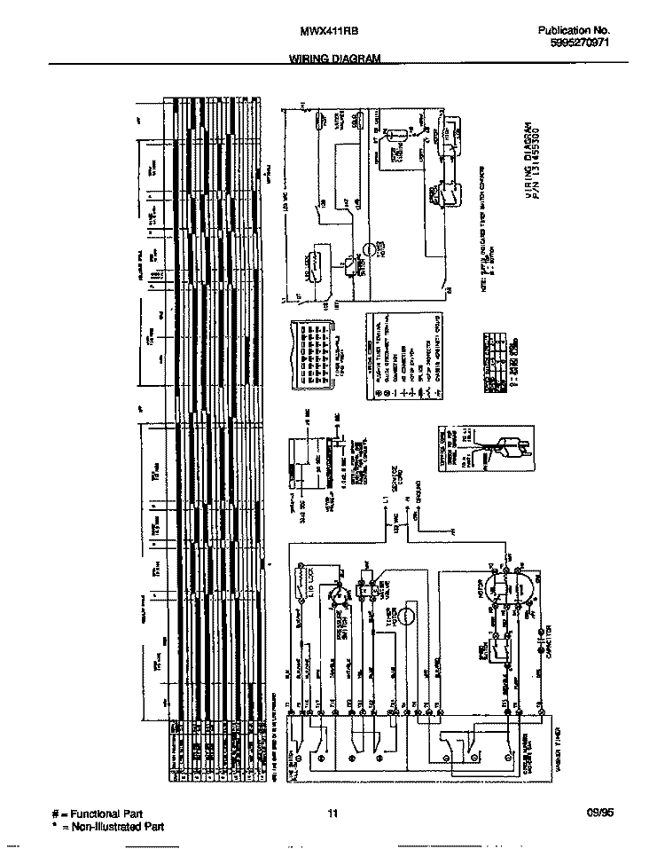 WIRING DIAGRAM Diagram and Parts List for MWL411RBW1  Frigidaire Washer