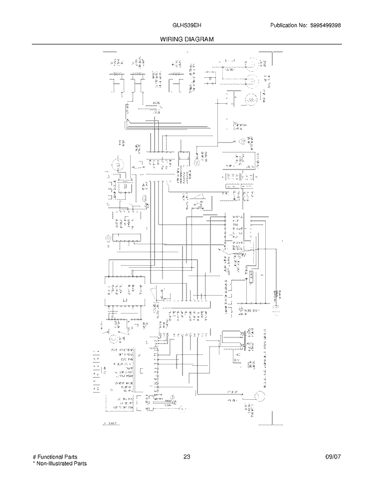 WIRING DIAGRAM Diagram and Parts List for GLHS39EHPB4  Frigidaire Refrigerator