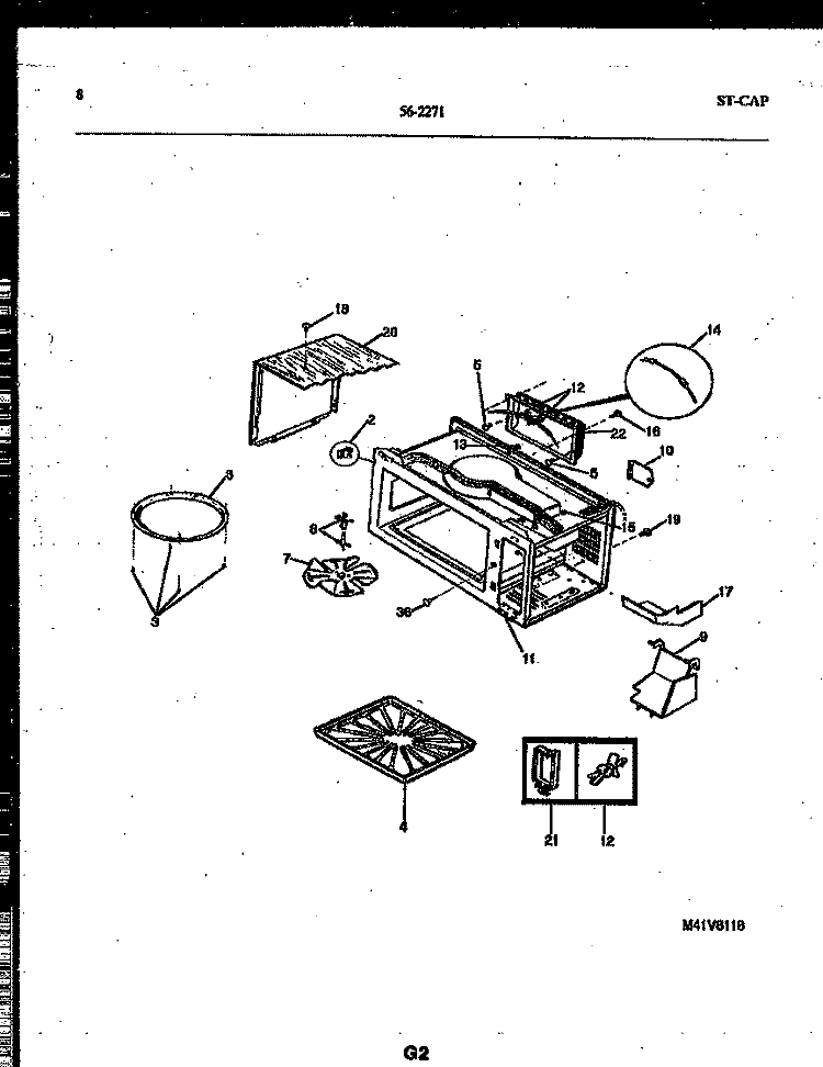 WRAPPER AND BODY PARTS Diagram and Parts List for 56-2271-10-01  Tappan Microwave