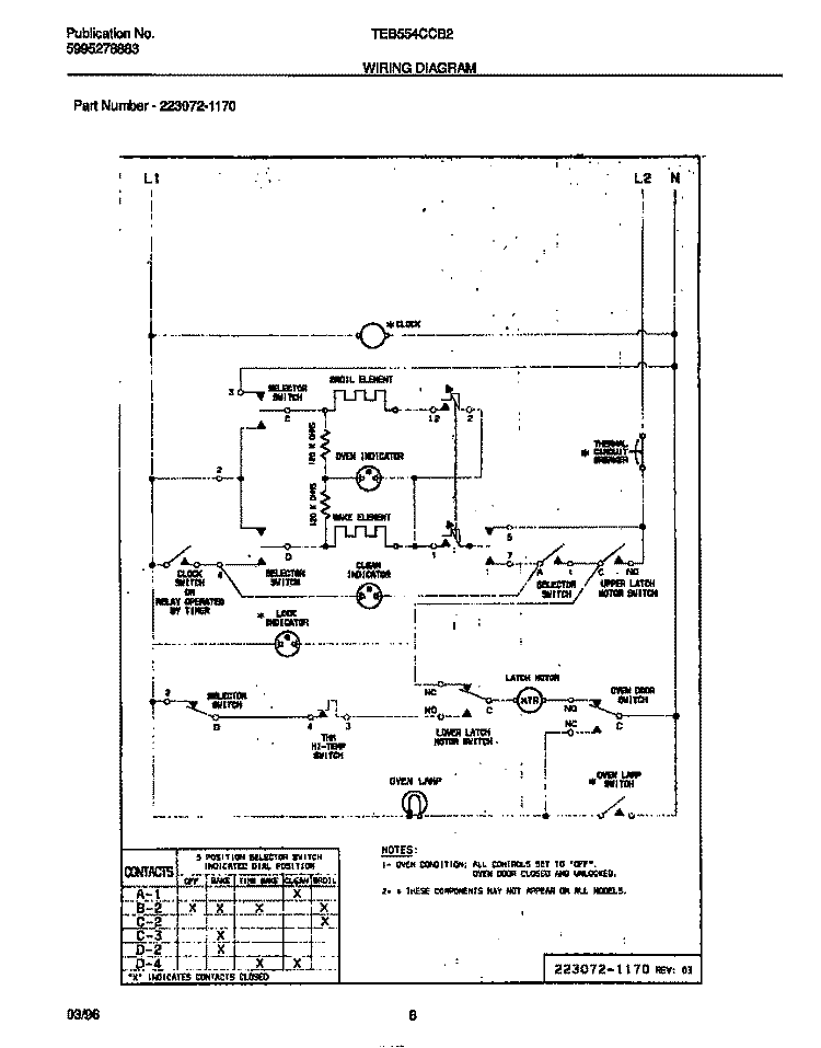 WIRING DIAGRAM Diagram and Parts List for TEB554CCB2  Tappan Wall Oven