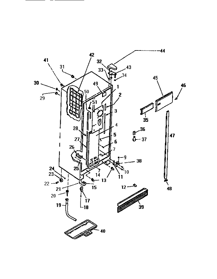 CABINET Diagram and Parts List for FMW240AN5D  Kelvinator Refrigerator